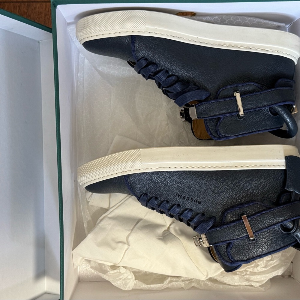 Buscemi Men's Navy Blue Leather Sneakers